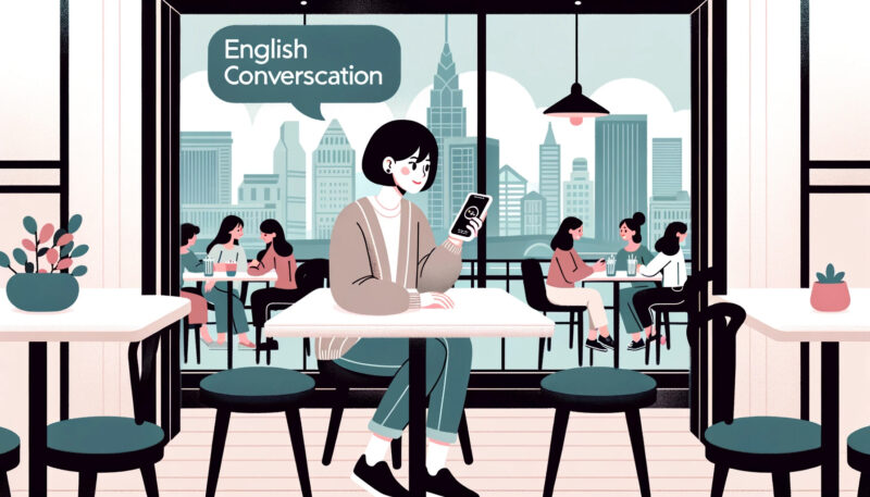 英会話アプリを楽しむ女性