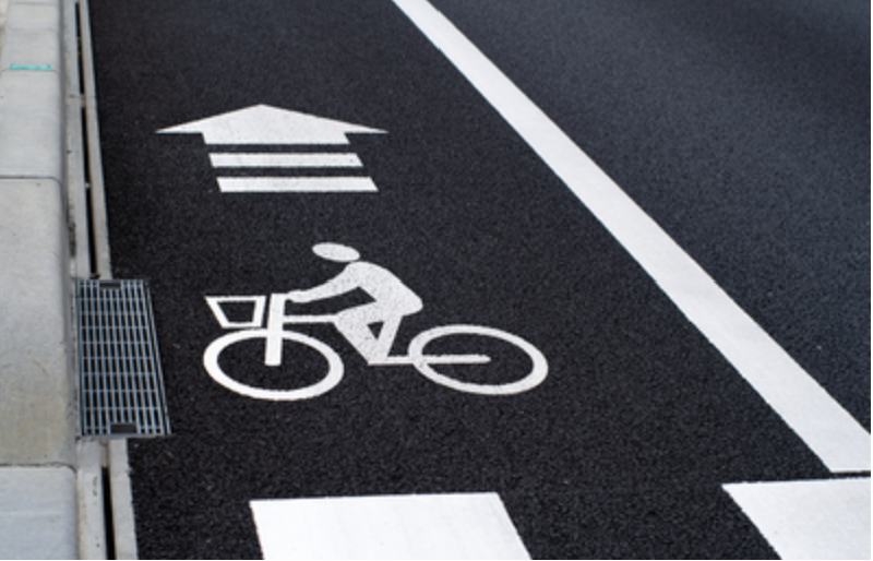 道路上の自転車標識